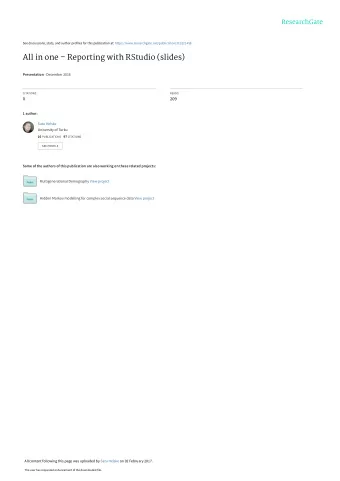 All in one  Reporting with RStudio (slides) Presentation  December 2016  CITATIONS  READS  0