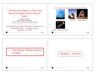 Proving the Absence of Run-Time  Errors in Safety-Critical Avionics  Code   Patrick Cousot