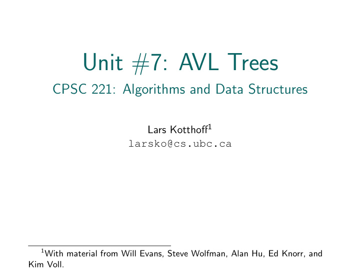 unit 7 avl trees