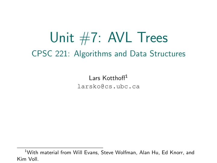 unit 7 avl trees