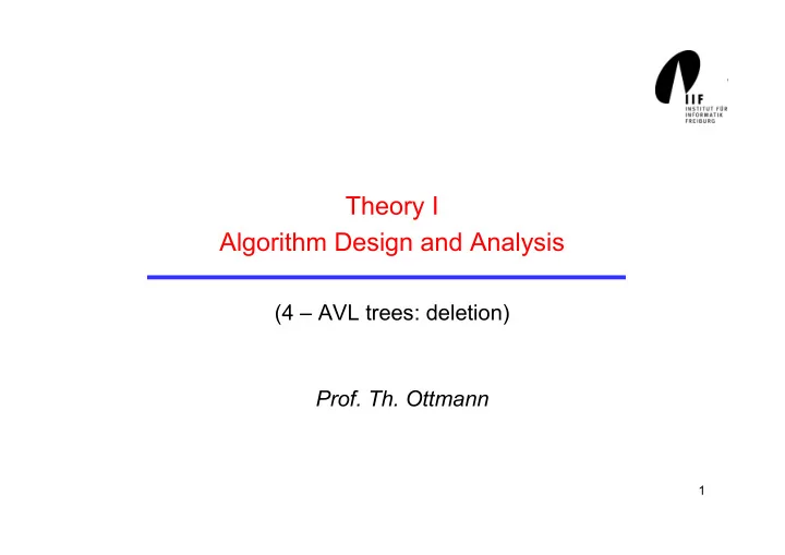theory i algorithm design and analysis