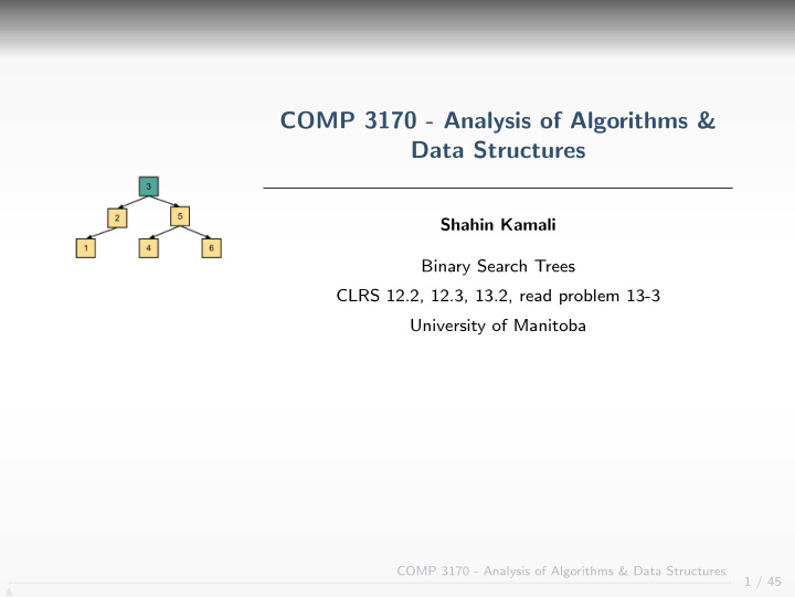 comp 3170 analysis of algorithms data structures