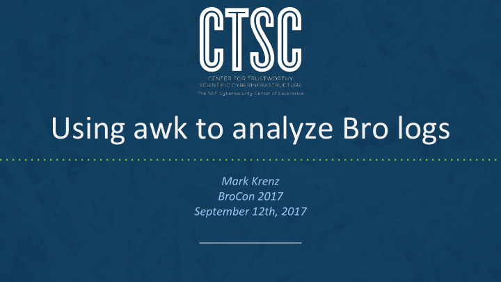 using awk to analyze bro logs