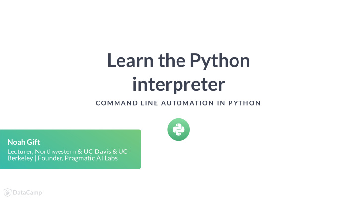 learn the python interpreter