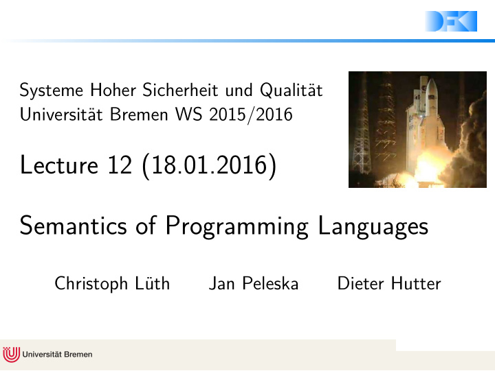 lecture 12 18 01 2016 semantics of programming languages