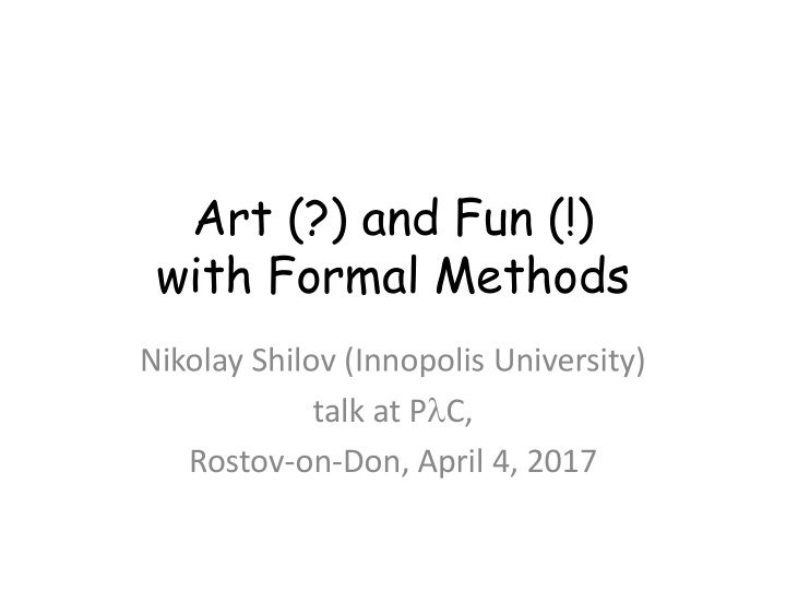 with formal methods