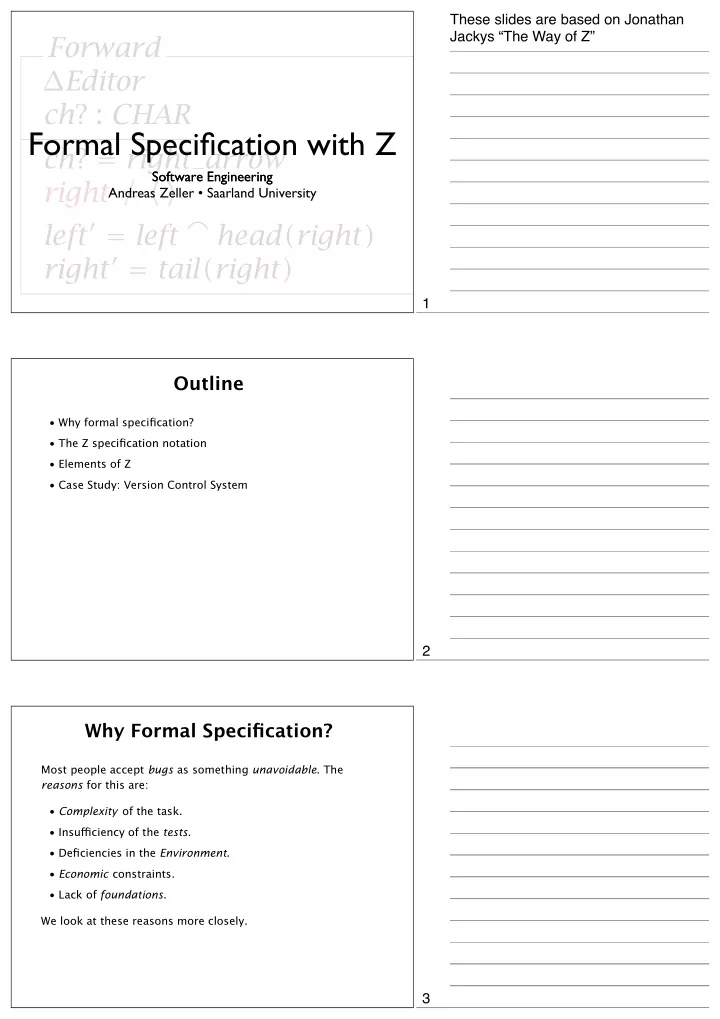 formal specification with z