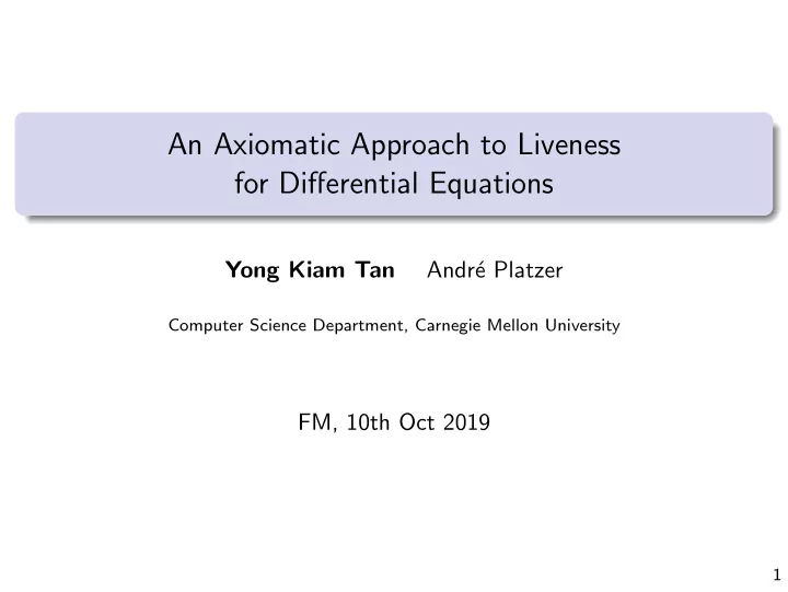 an axiomatic approach to liveness for differential