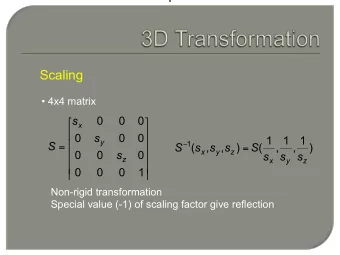 Scaling  4x4 matrix  s  0  0  0      x      0  s  0  0  1  1  1  y  1  S