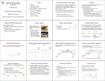 News  Cool Pixar Graphics Talk Today!!  Project 4  CPSC 314 Computer Graphics   Reminders
