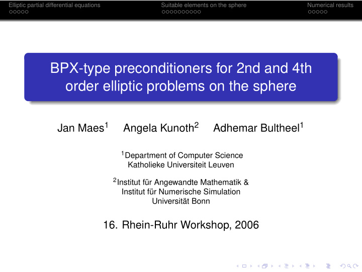 bpx type preconditioners for 2nd and 4th order elliptic