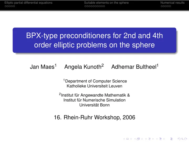 bpx type preconditioners for 2nd and 4th order elliptic