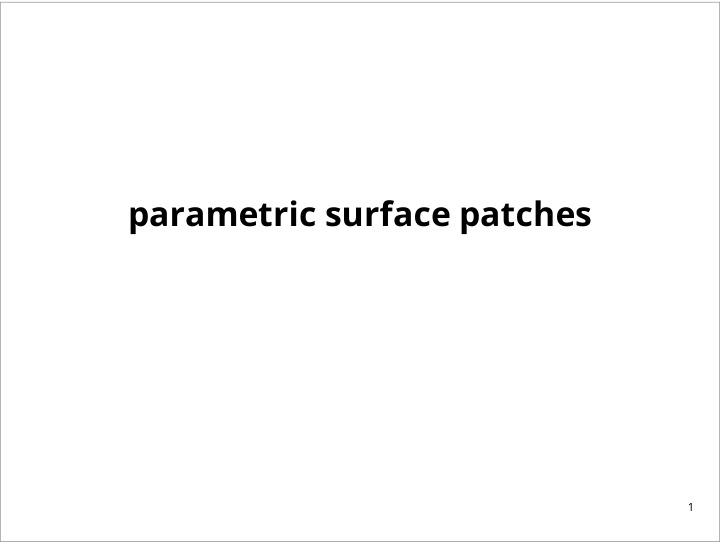 parametric surface patches