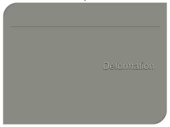 Deformation causes change in the shape keeping  typically the same topology  Geometric deformation