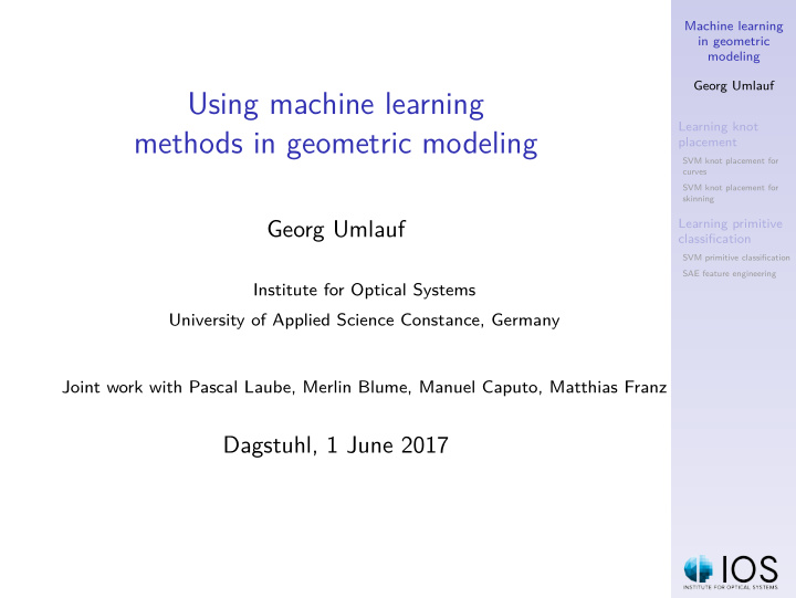 using machine learning