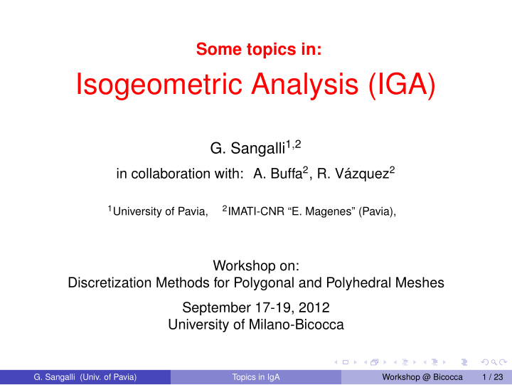 isogeometric analysis iga
