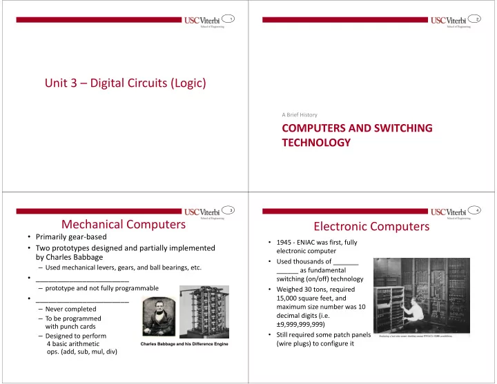 unit 3 digital circuits logic