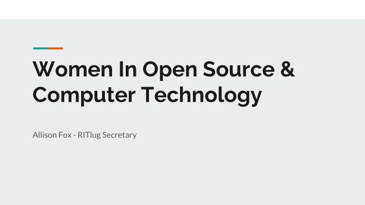 women in open source computer technology