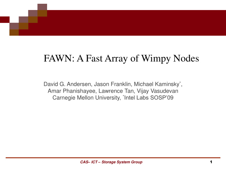 fawn a fast array of wimpy nodes