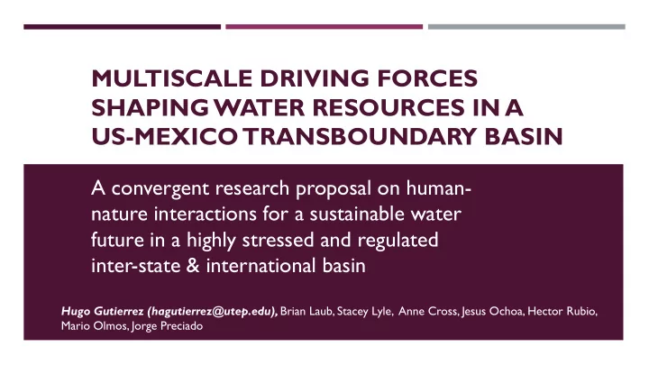 multiscale driving forces shaping water resources in a us