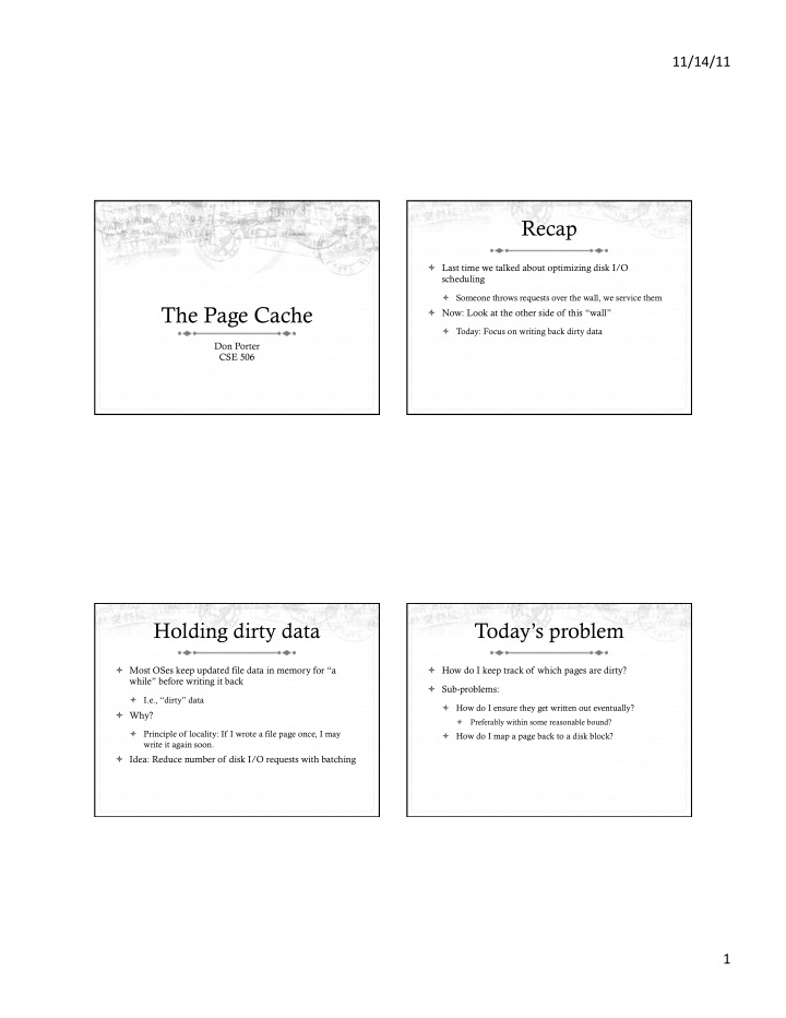 the page cache