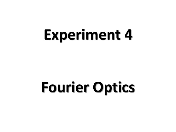 experiment 4 fourier optics