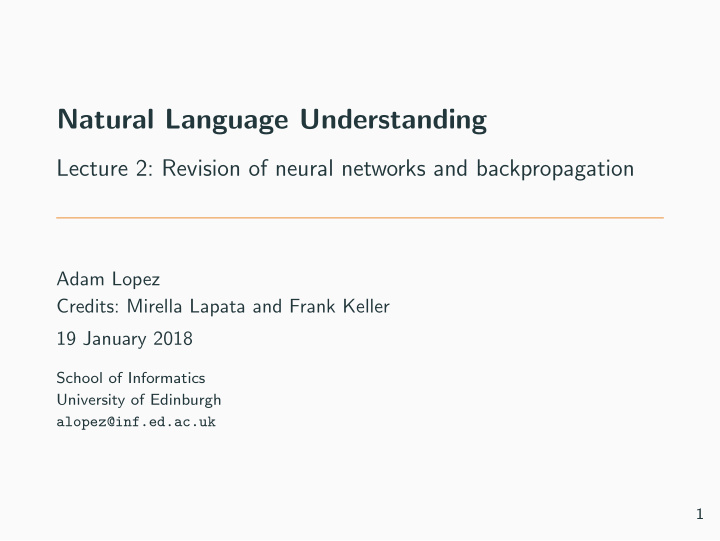 natural language understanding