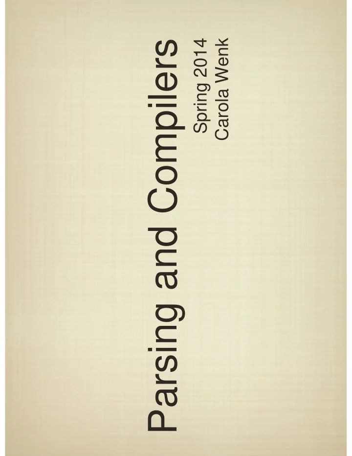 parsing and compilers