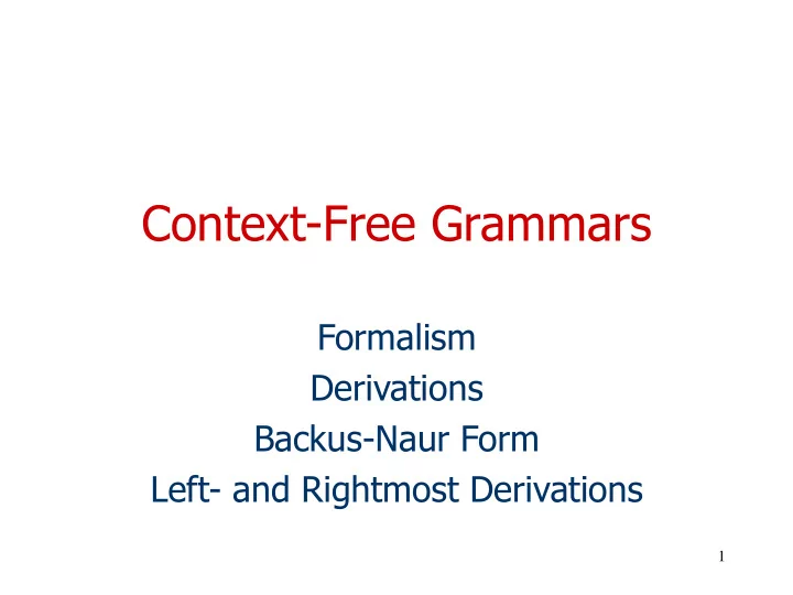 context free grammars