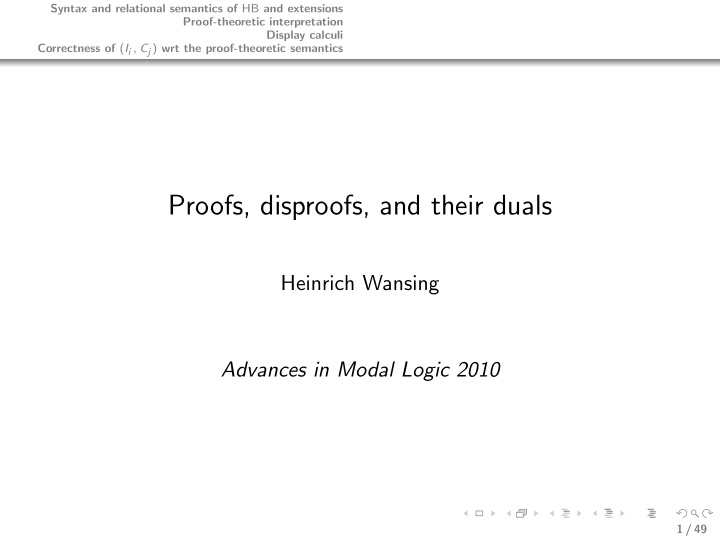 proofs disproofs and their duals