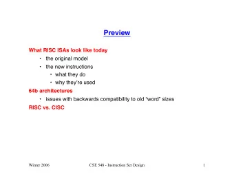 Preview  What RISC ISAs look like today    the original model    the new instructions