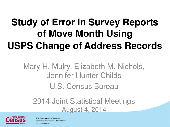study of error in survey reports