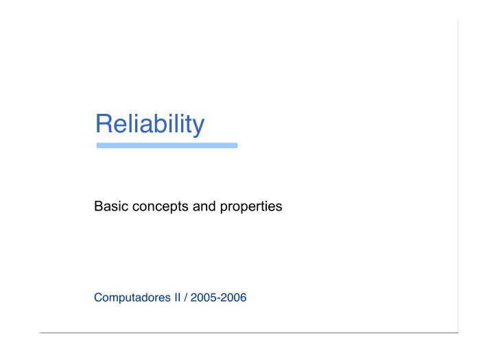 reliability