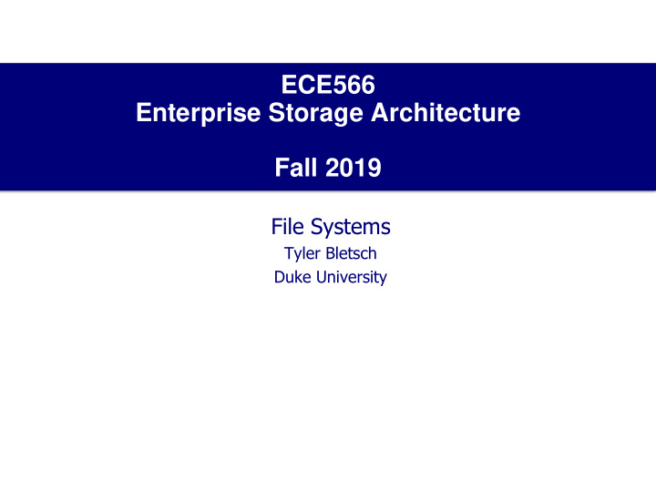 enterprise storage architecture