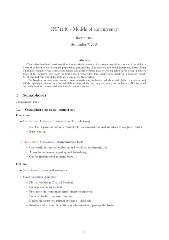 INF4140 - Models of concurrency  Hsten 2015  September 7, 2015  Abstract  This is the