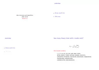overview  binary search tree  data structures and algorithms  AVL-trees  2020 10 05  lecture 11
