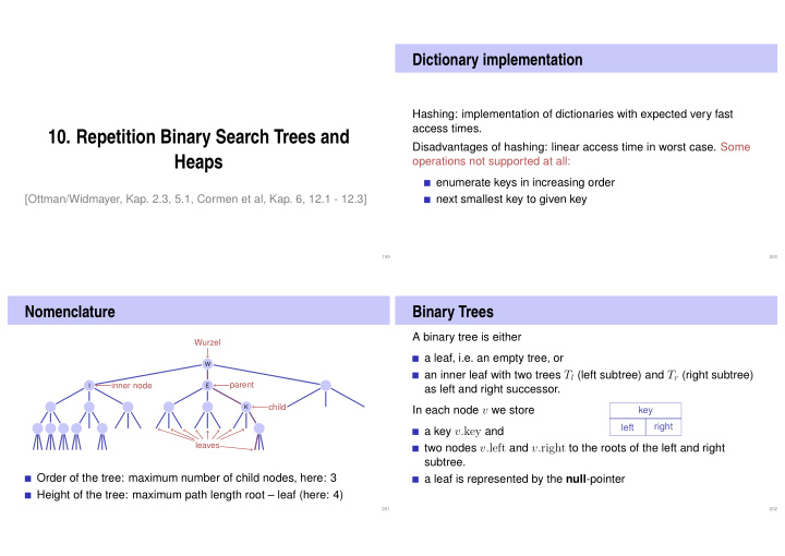 10 repetition binary search trees and