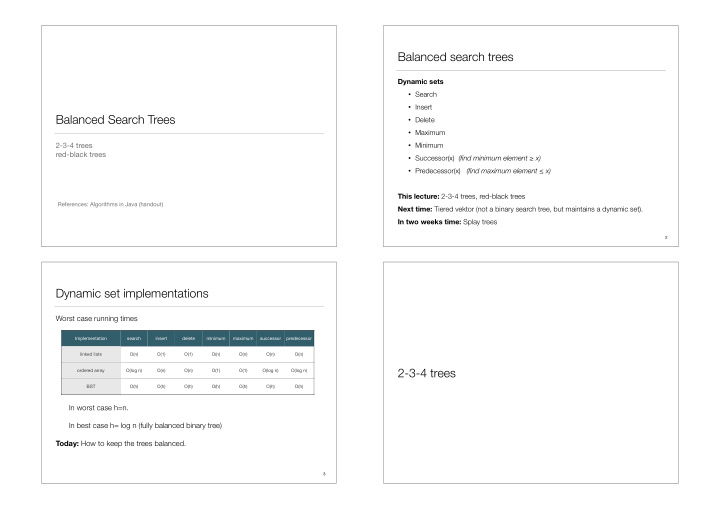 balanced search trees