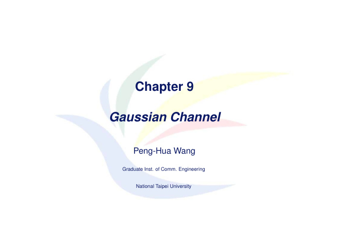 chapter 9 gaussian channel