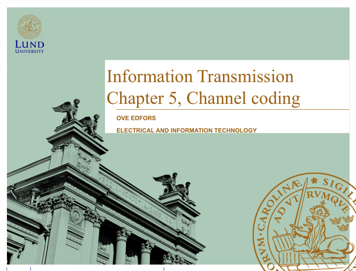 information transmission chapter 5 channel coding