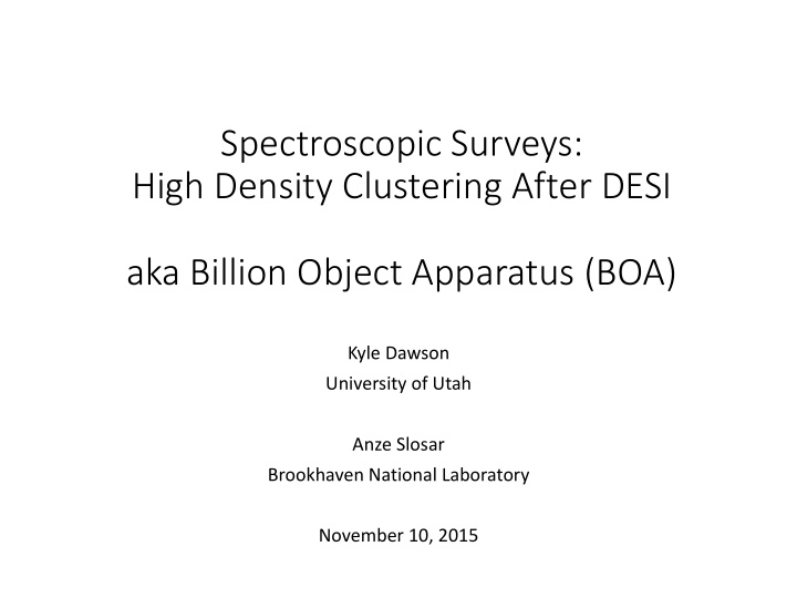spectroscopic surveys