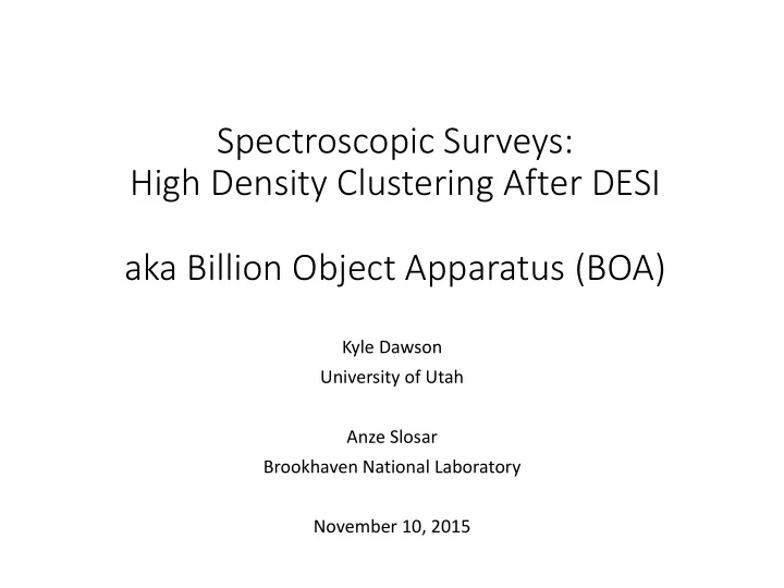 spectroscopic surveys