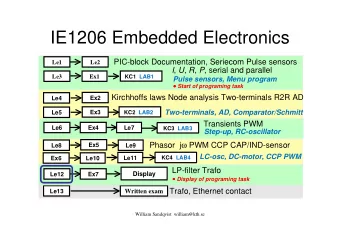 IE1206 Embedded Electronics  Le1  Le2  PIC-block Documentation, Seriecom Pulse sensors I , U , R ,