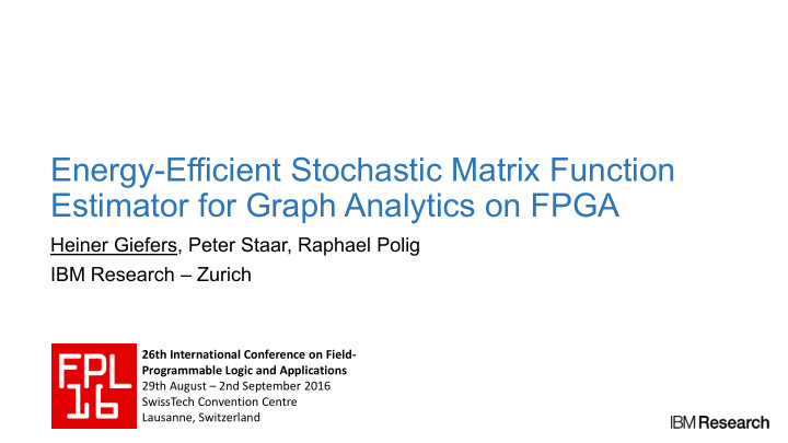 estimator for graph analytics on fpga