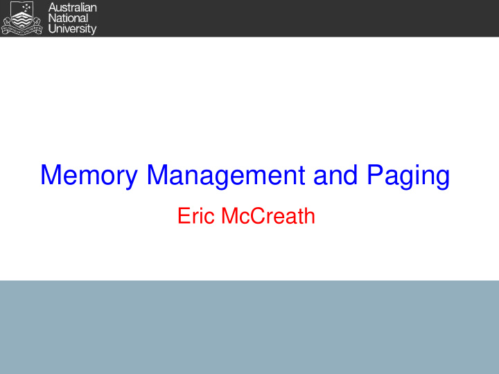 memory management and paging