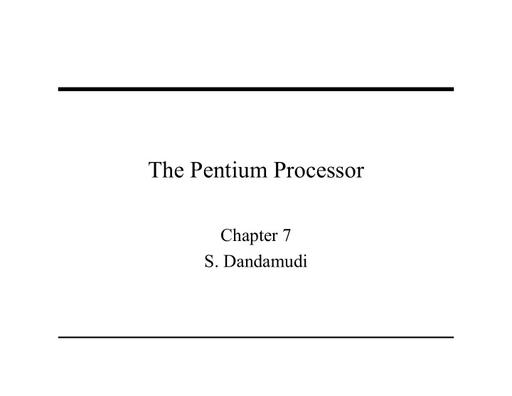 the pentium processor