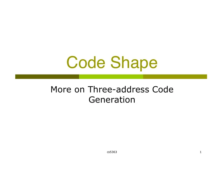 code shape