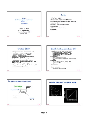 P  age 1  A take on Moores Law  Technology Trends  Bit-level parallelism  Instruction-level