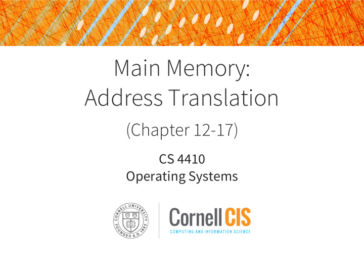 main memory address translation