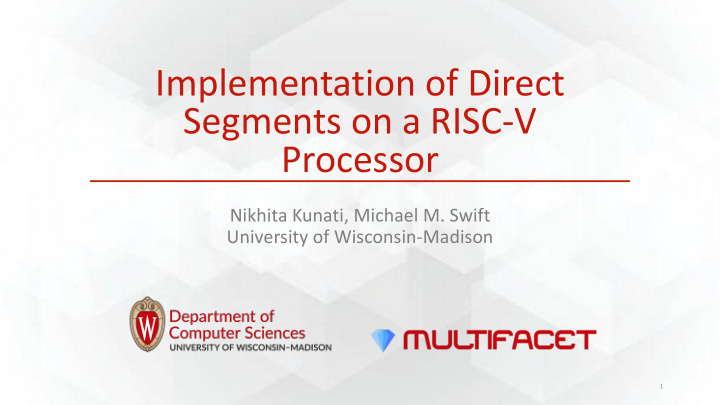 implementation of direct segments on a risc v processor
